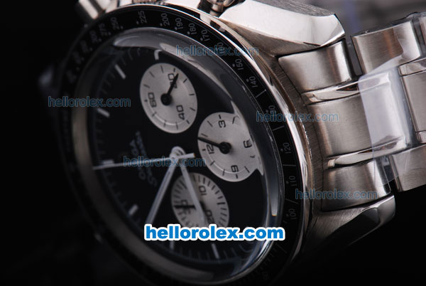 Omega Speedmaster Chronograph Automatic with Black Dial and Black Graduated Bezel - Click Image to Close